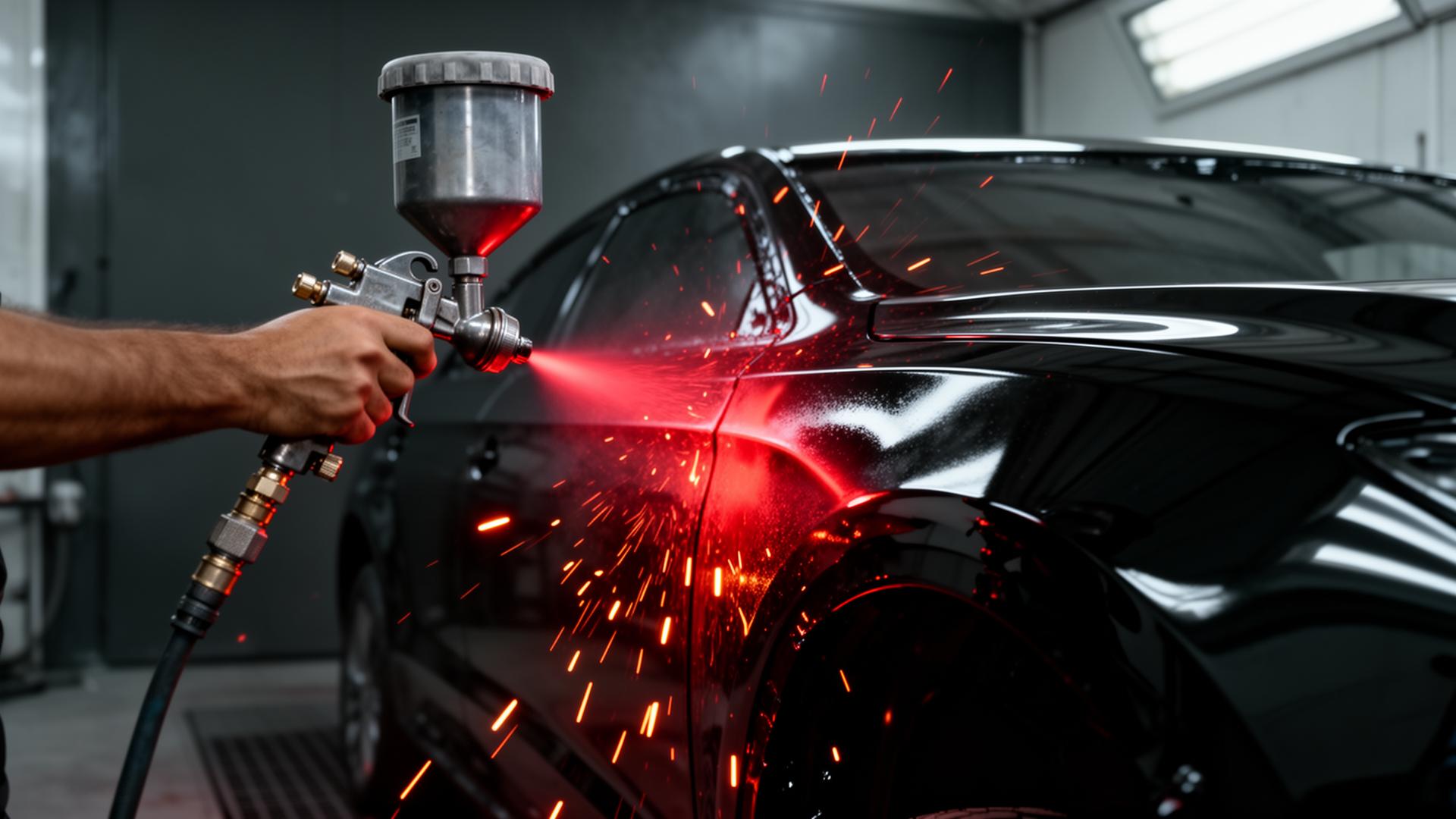 Pintura automotiva profissional em cabine